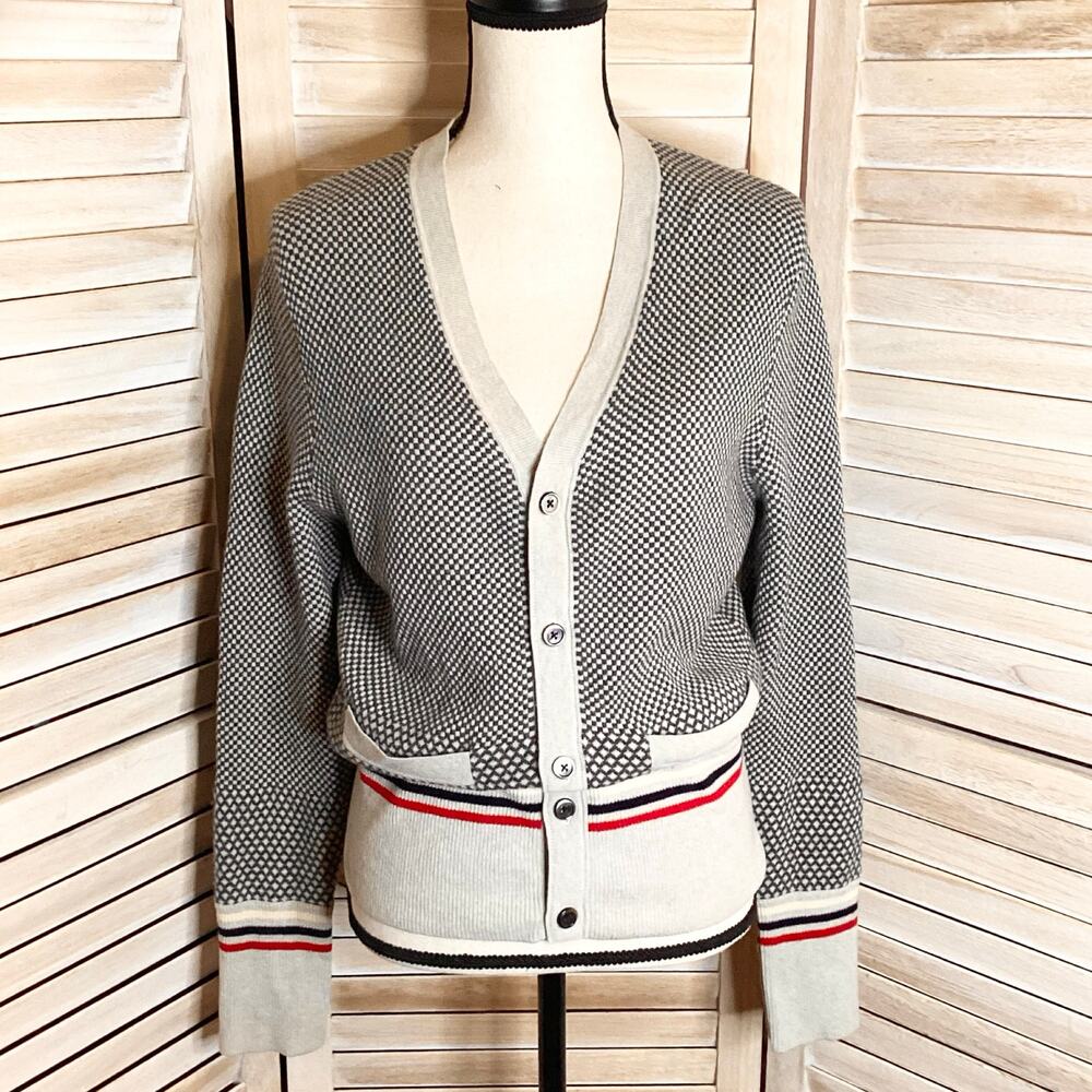 Brooks Brothers Black Fleece Thom Browne Check Cardigan BB1 XS-S